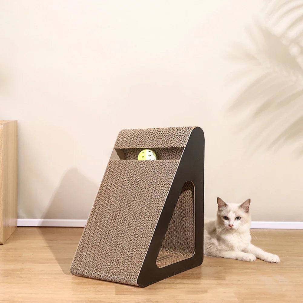 Cat Scratching Board And Ramp With Rotating Ball Stress Toy