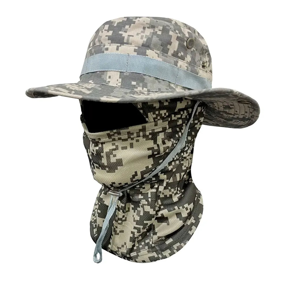 Boonie Hat Full Face Mask Set Wide Brim Fishing Hat Sun Protection Bucket Hat for Men Women Fishing Hiking Camping