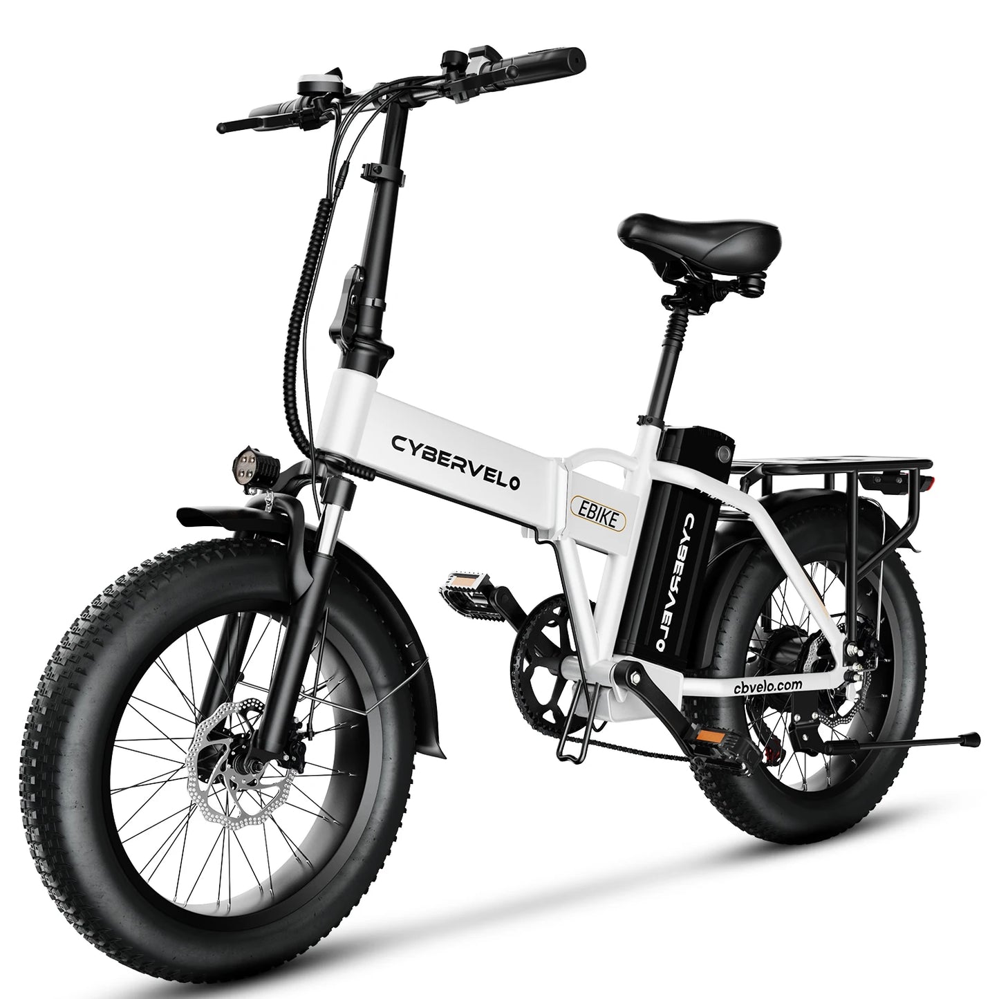 Cybervelo Folding Electric Bike, 48V 960WH Large Removable Battery E-Bike, 30+MPH, 80 Miles Max Range, 20" FatTire for Adult EK4
