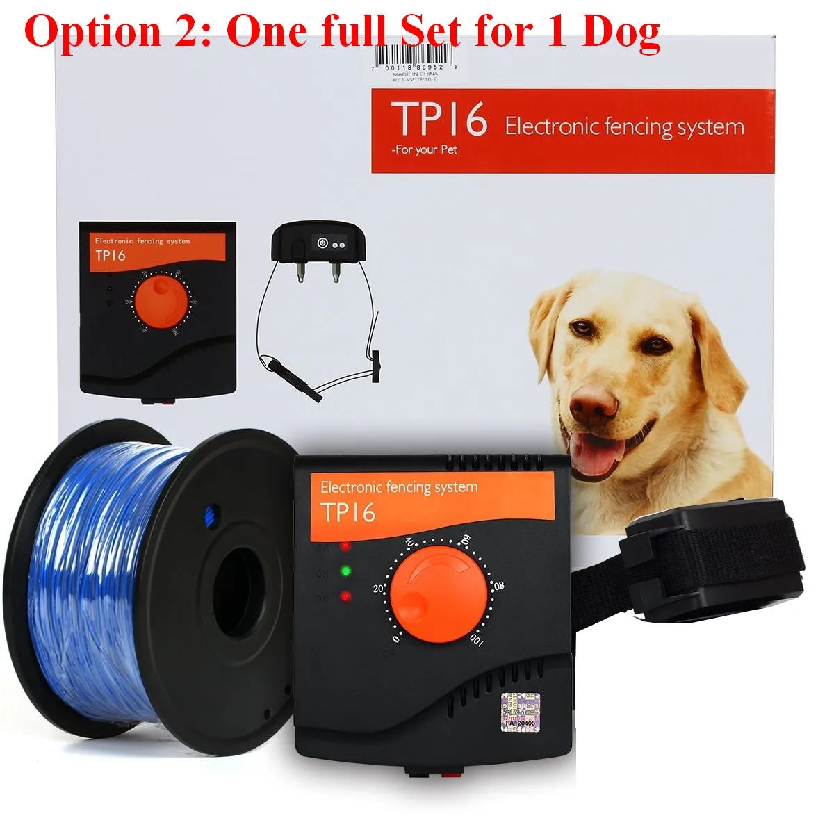 TP16 Dog Electric Fence Training Collar, Rechargeable Waterproof, 6 Levels