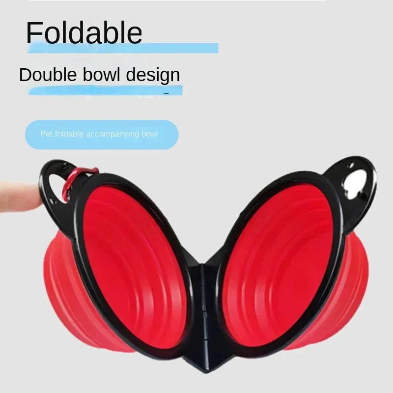 2in1 Foldable Dual Bowl For Dogs And Cats Travel Pro
