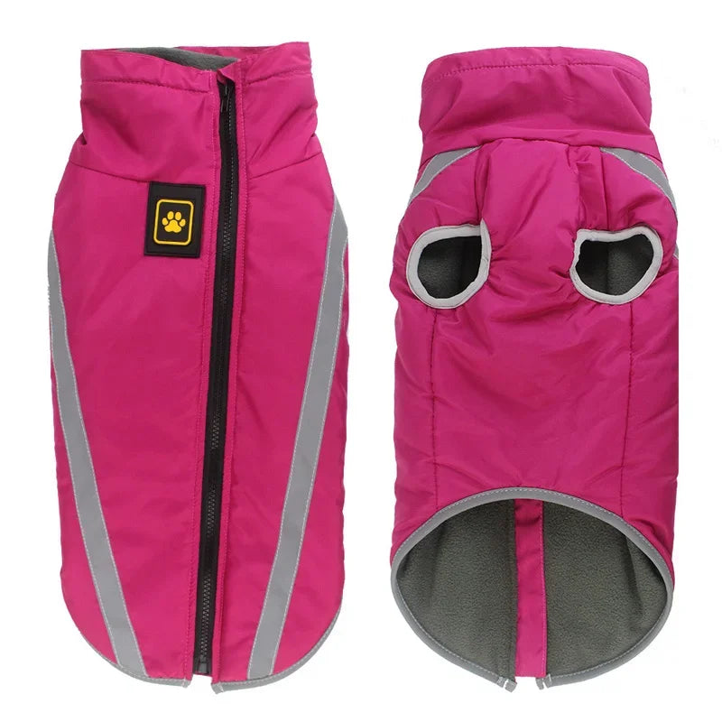 Waterproof Dog Coat With UltraPadded Fleece And HighVisibilityReflective Design Durable