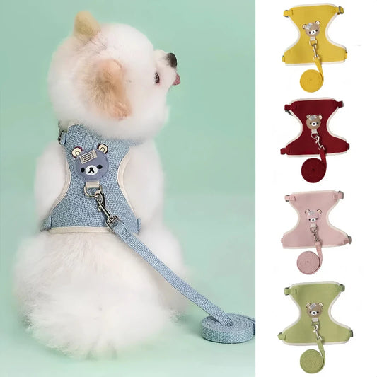 Pet Dog Harness And Leash Set Adjustable Puppy Kitten