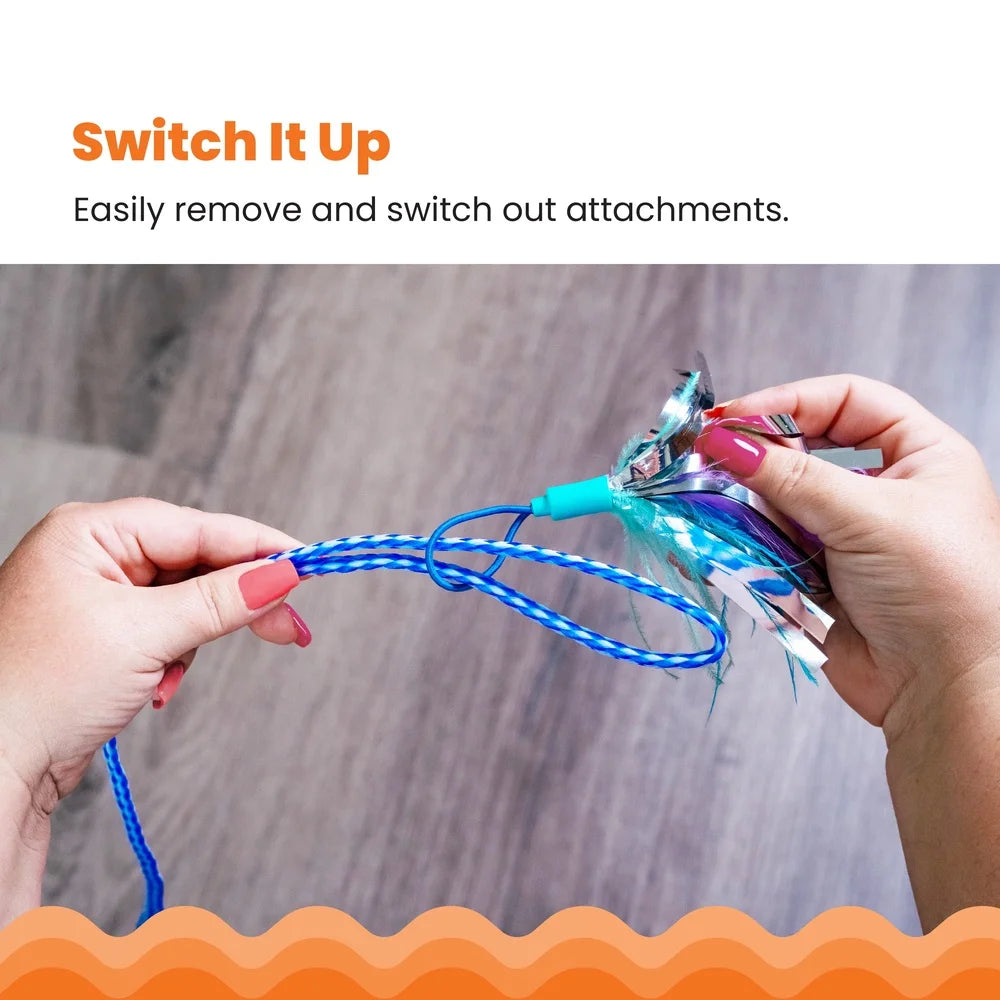 Cat Wand Interactive Toy With Catnip Feathers And Crinkle Sounds