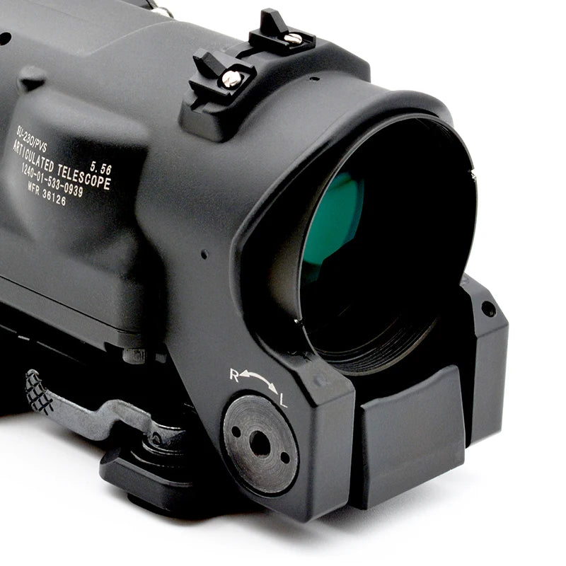 Tactical RifleScope DR 1-4x Fixed Dual Field of View Red Illumination Scope Sight with Full Markings for Airsoft and Hunting
