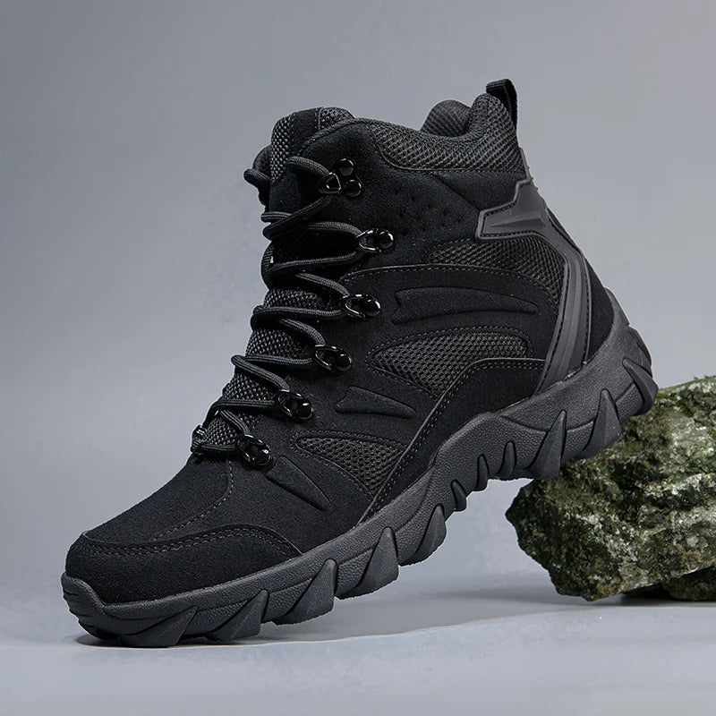 LOUIS KADHRCN Mens Casual Tactical Boots Lightweight Outdoor Motorcycle Boots Side Zip