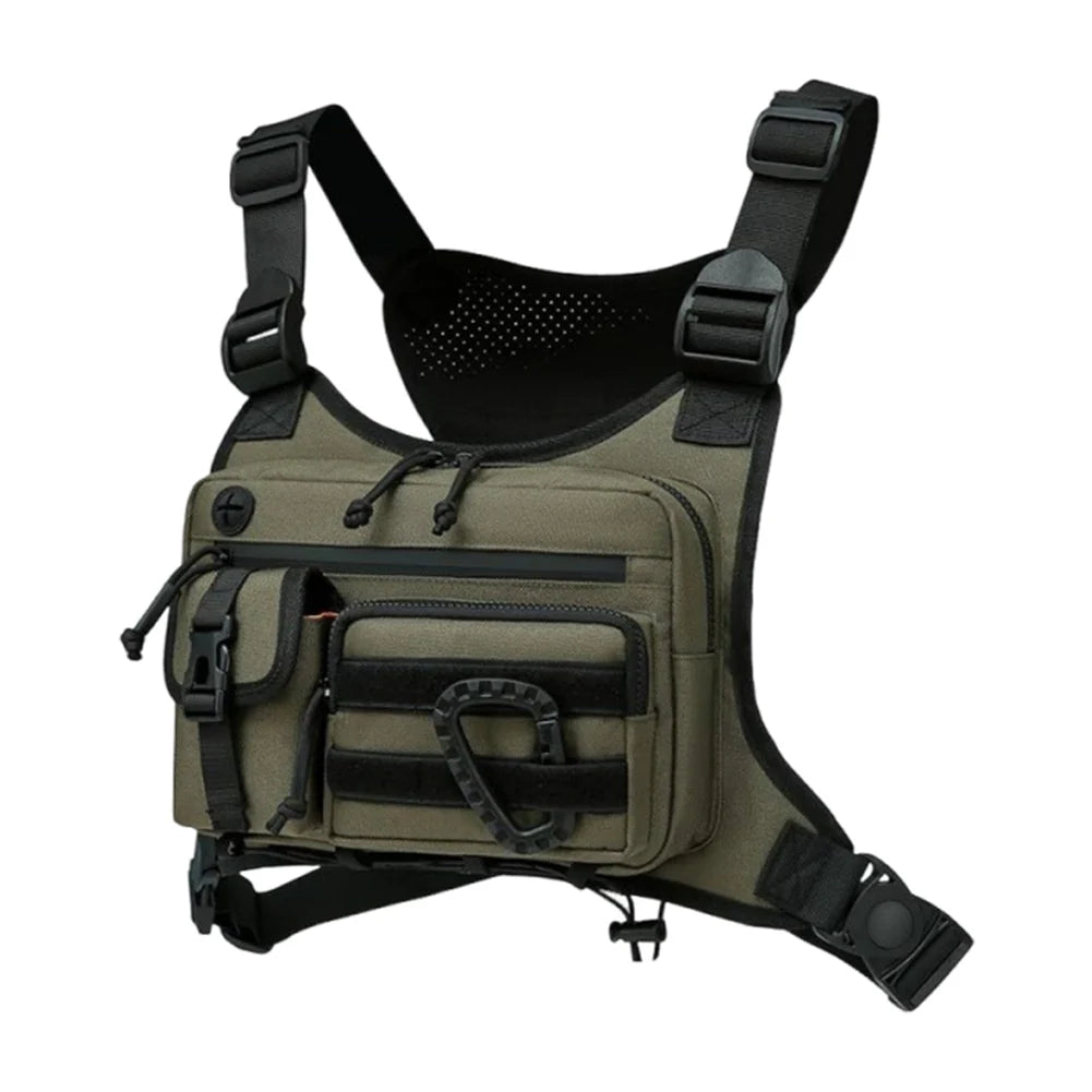Outdoor Cycling Chest Bag Large Capacity Trendy Functional Backpack Multi Pocket Multifunctional Vest Chest Bag Work Backpack