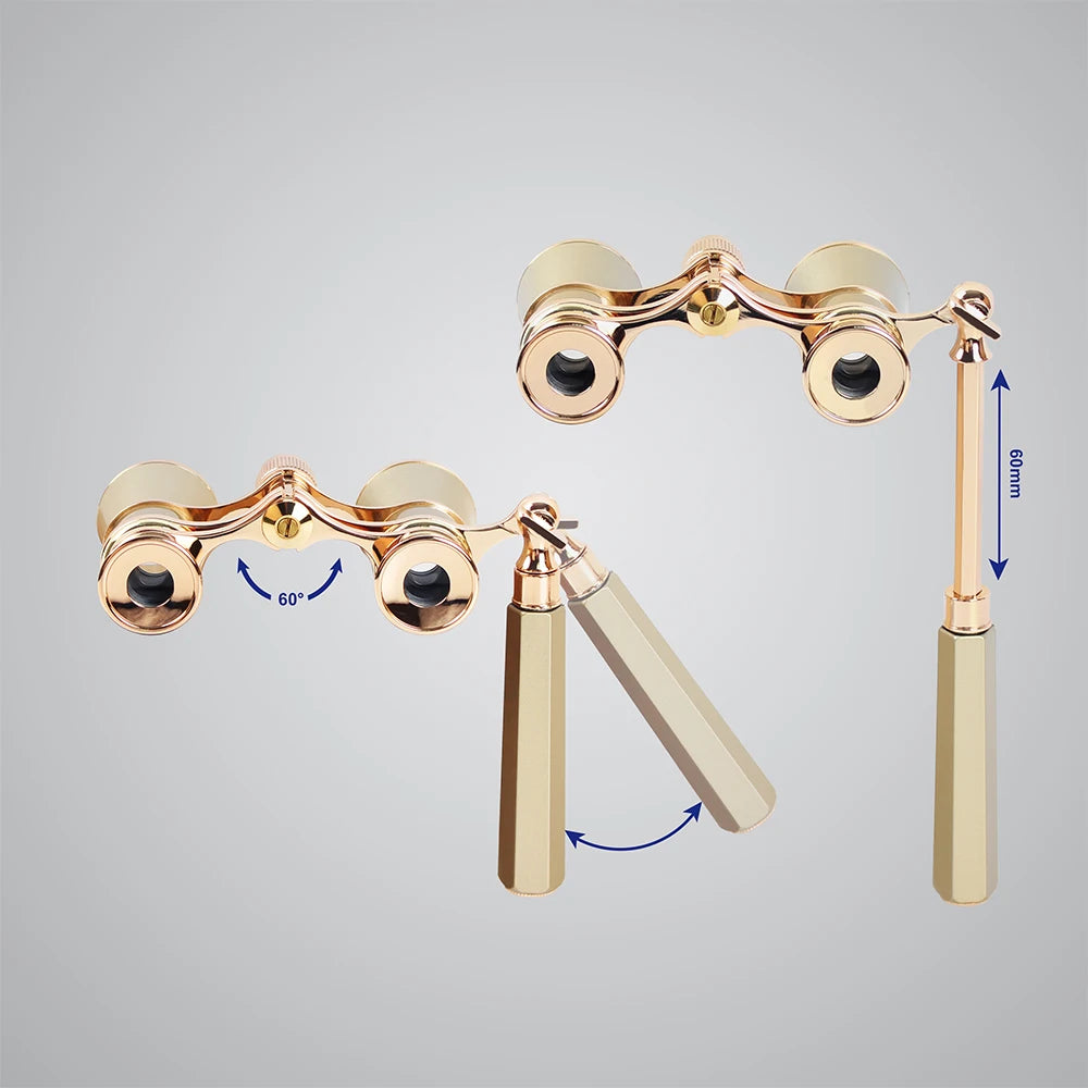 Opera Glasses 3x25 TheaterBinoculars With InterchangeableExtendableCollapsible Handle Gift