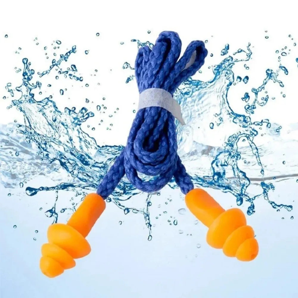 Reusable Silicone Corded Ear Plugs Ear Protection With Detachable Wires Earmuff Headwear