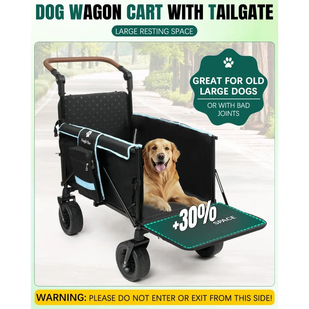 Paw Extra Large Dog Stroller, Wagon Cart for Medium Large Dogs up to 200lbs | All Terrain Foldable Pet Stroller with Ramp
