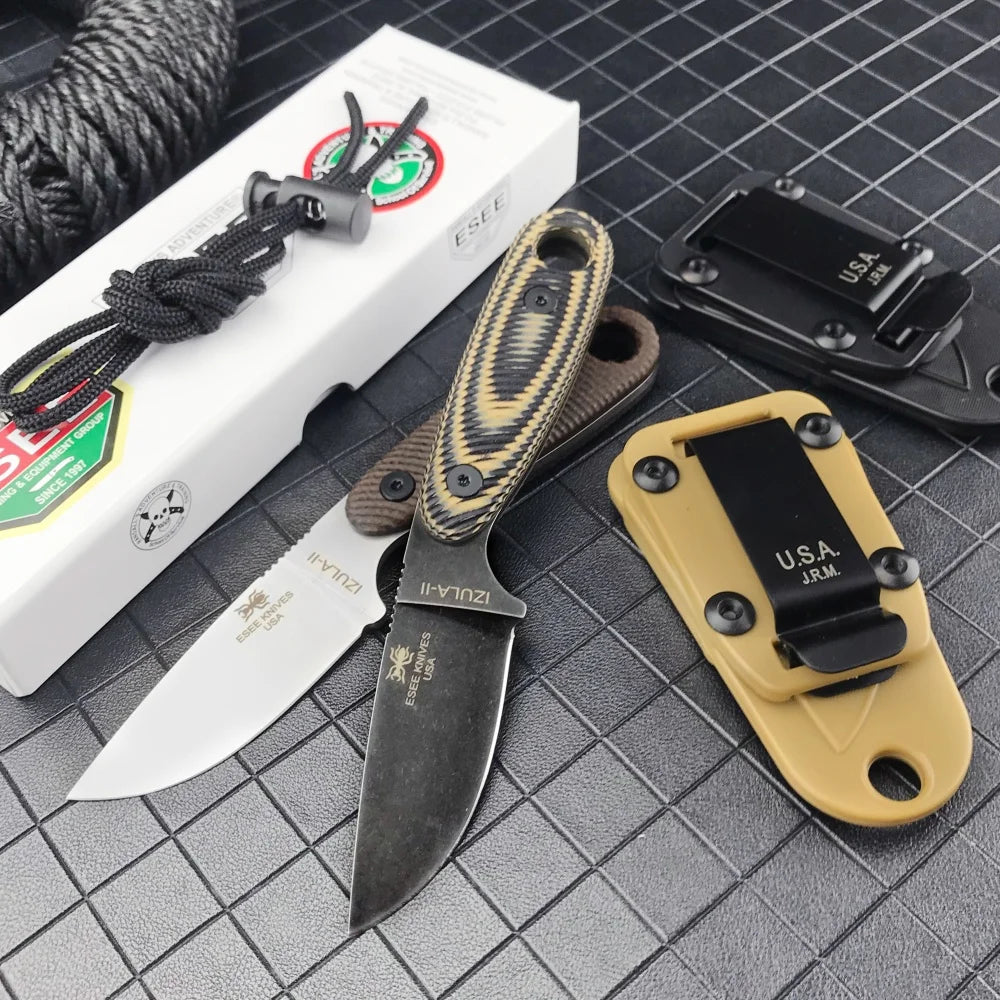 Ese-izula jungle survival knife outdoor camping and hiking tool knife Tactical straight knife hunting knife EDC knife G10 handle