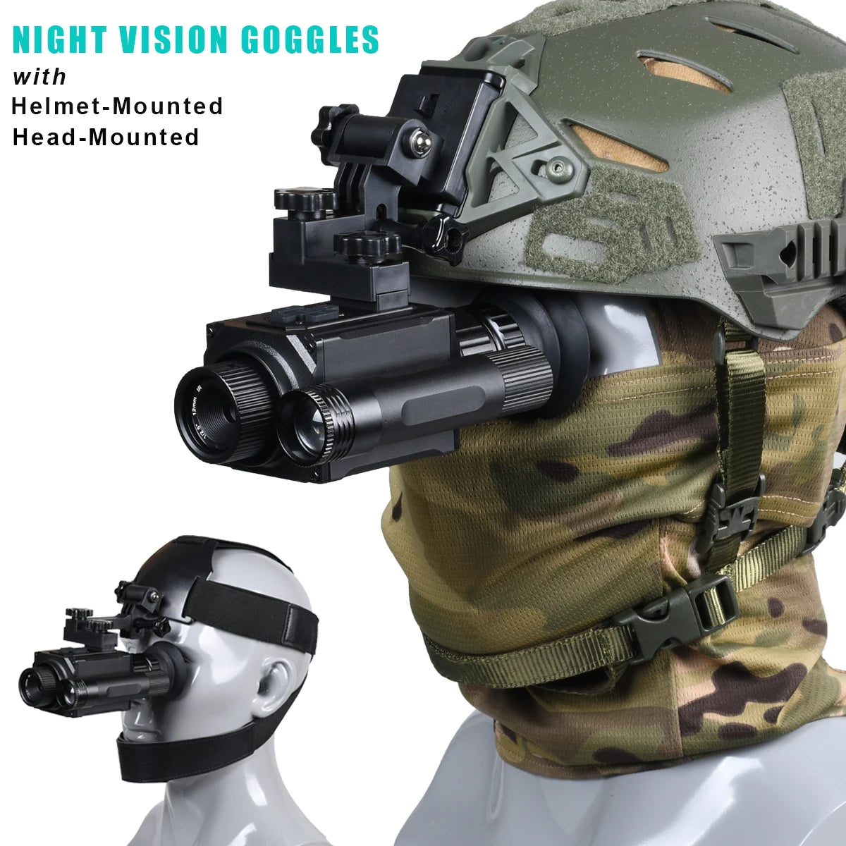 Megaorei NK006 Helmet Night Vision Monocular Long-Distance Infrared 5X Zoom 1080P Digital Hunting Night Vision Goggles Telescope