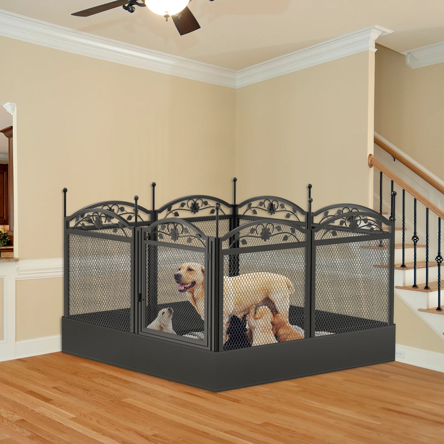 BingoPaw Heavy Duty Dog Playpen Outdoor Indoor Metal Fence