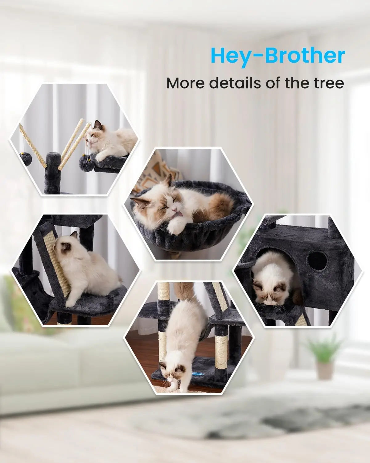 Cat Tower With Padded Bed Condo Hammocks Scratching Posts