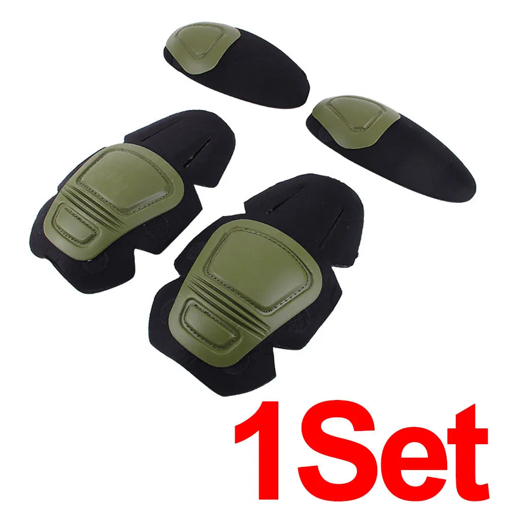 1Pair Tactical Protective Knee Elbow Pads Outdoor Camouflage Suit Gear Hunting Insert Type Soft Pad for Military Combat Use