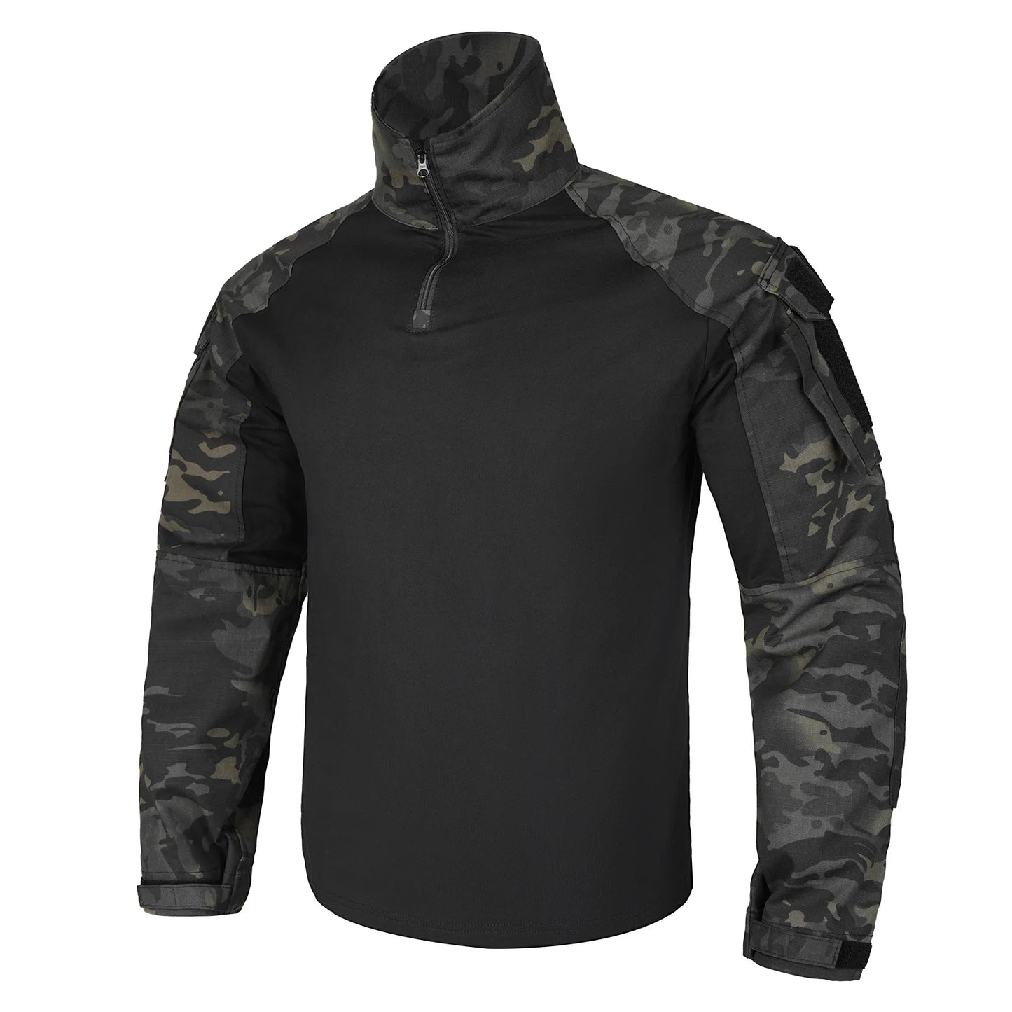 KRYDEX Combat Shirt with Elbow Pads For Hunting Outdoor Tops Tactical Clothes MC Tiger Stripes Shirts