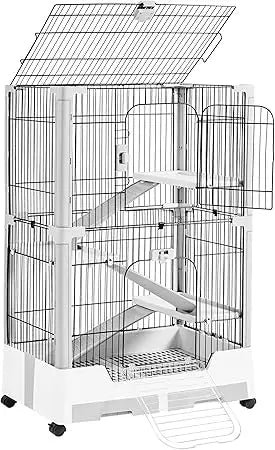 Stainless Steel 4 Level Small Animal Cage With Pullout Tray