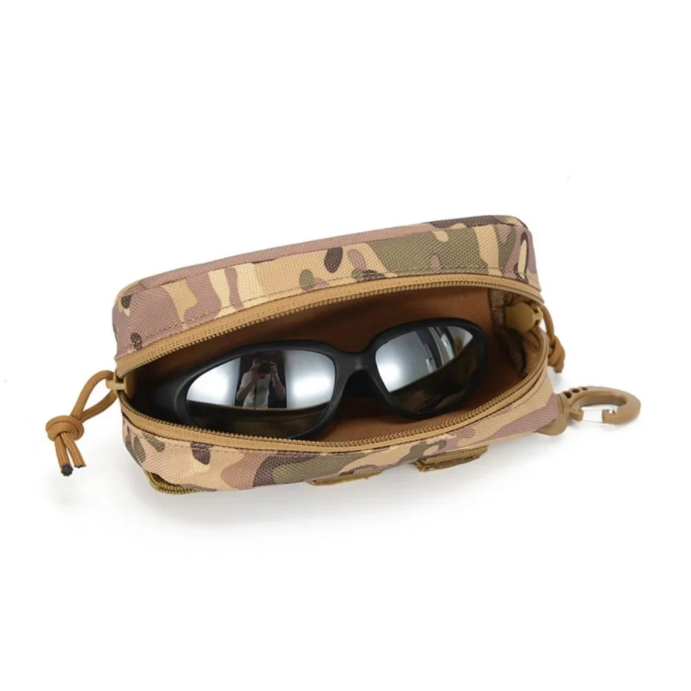 Tactical Molle Glasses Pouch Sunglasses EDC Waist Pack Utility  Army Hunting Accessories Organizer Eyeglasses Case Bag