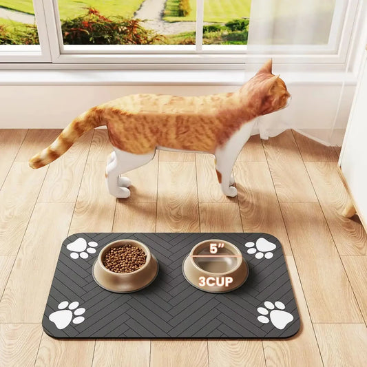 Pet Feeding Mat Waterproof Placemat With Quick Dry Rubber Backing