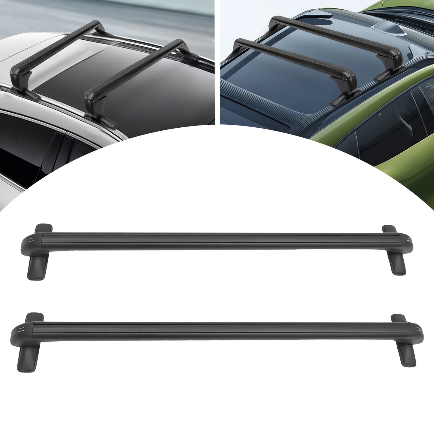 Universal Aluminum Roof Rack Cross Bars Anti Theft 2 Pack