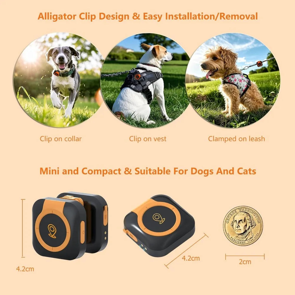Dog GPS Tracker With Health Monitoring And Collar Compatibility
