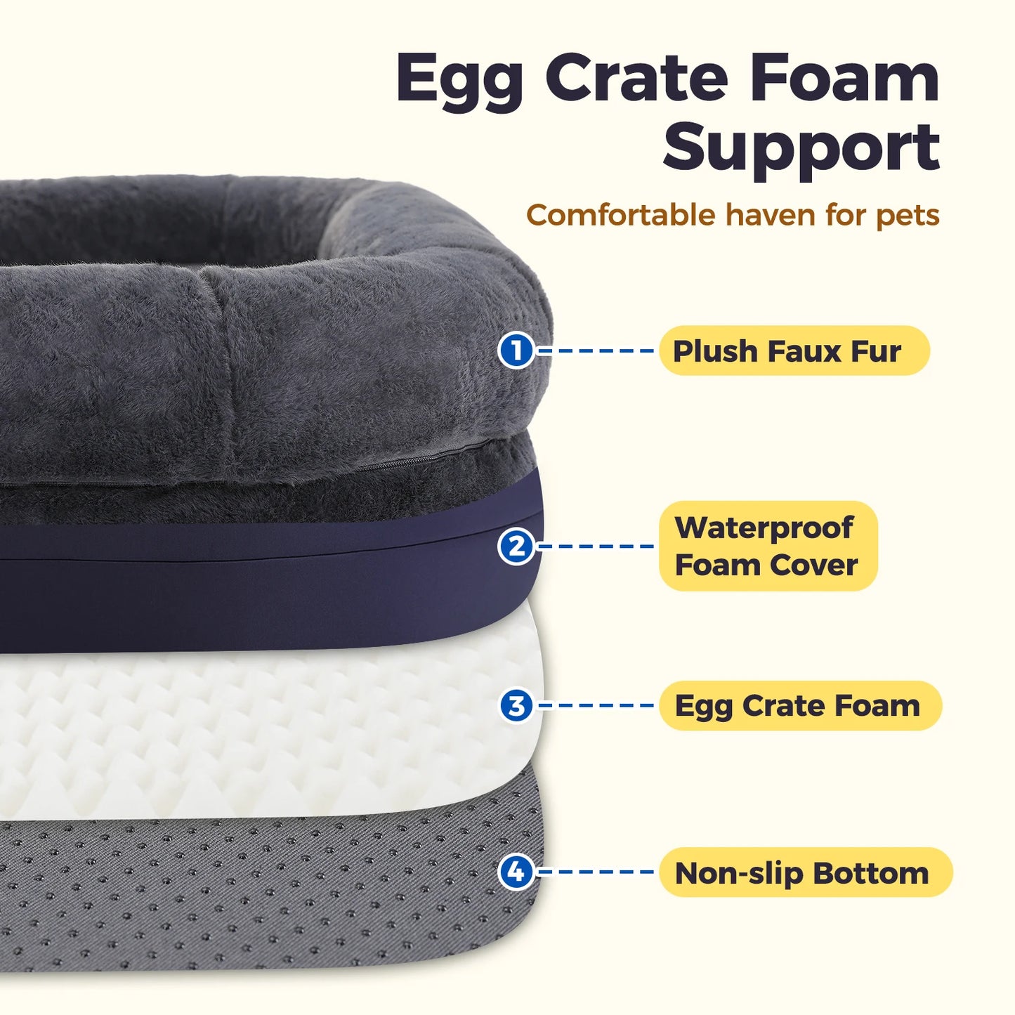 PAWZ Road Foldable Plush Dog Bed Non Slip Sofa Bed