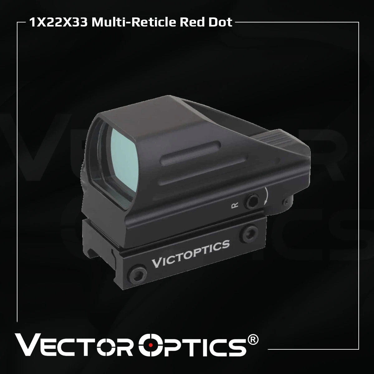 Victoptics Riflescope Dual Illuminated 1X22X33 Red Green Dot Gun Sight 33Mm Scope Sight with 20Mm Rail