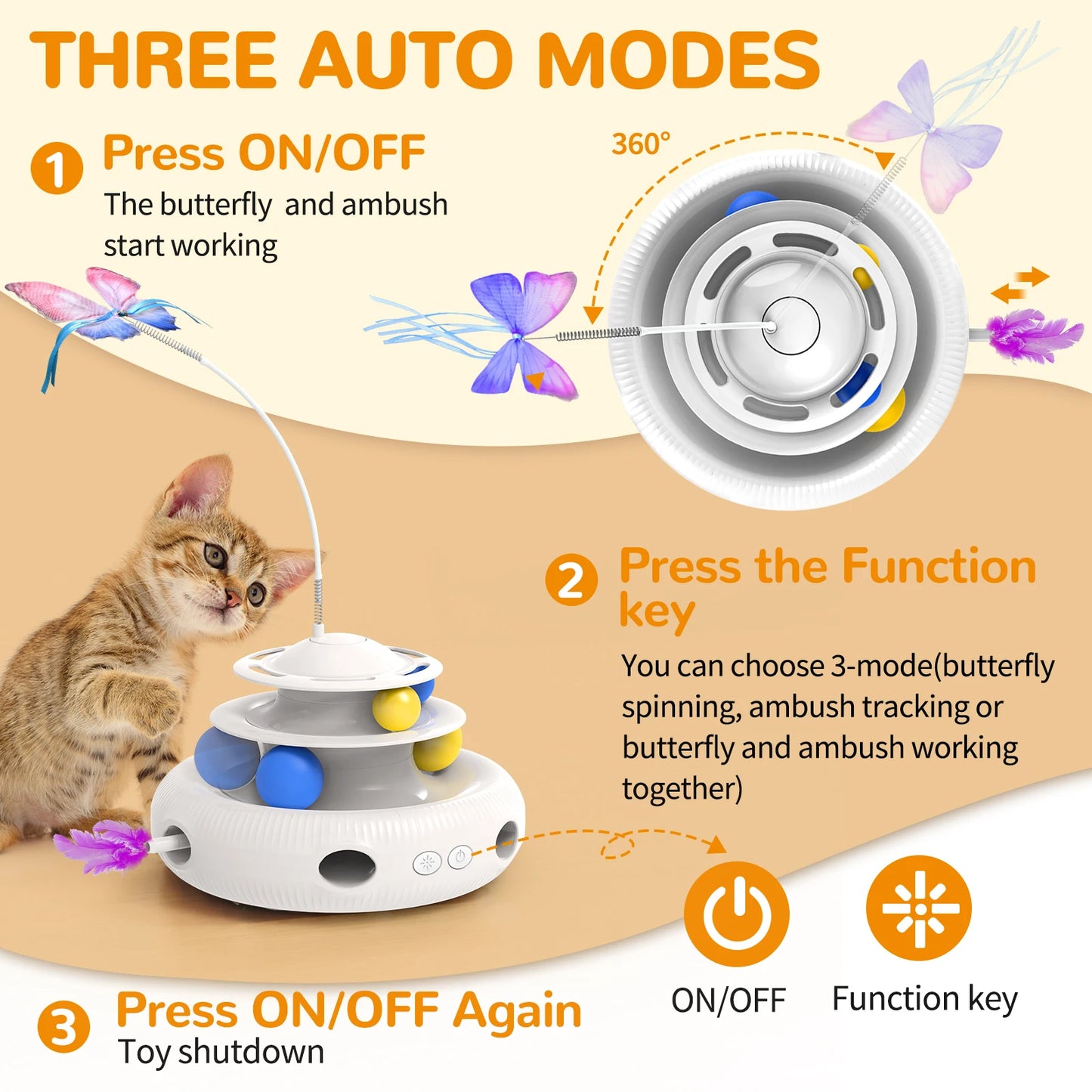 Chargeable Cat Laser Interactive Indoor Puzzle Toy USB Teaser Feather