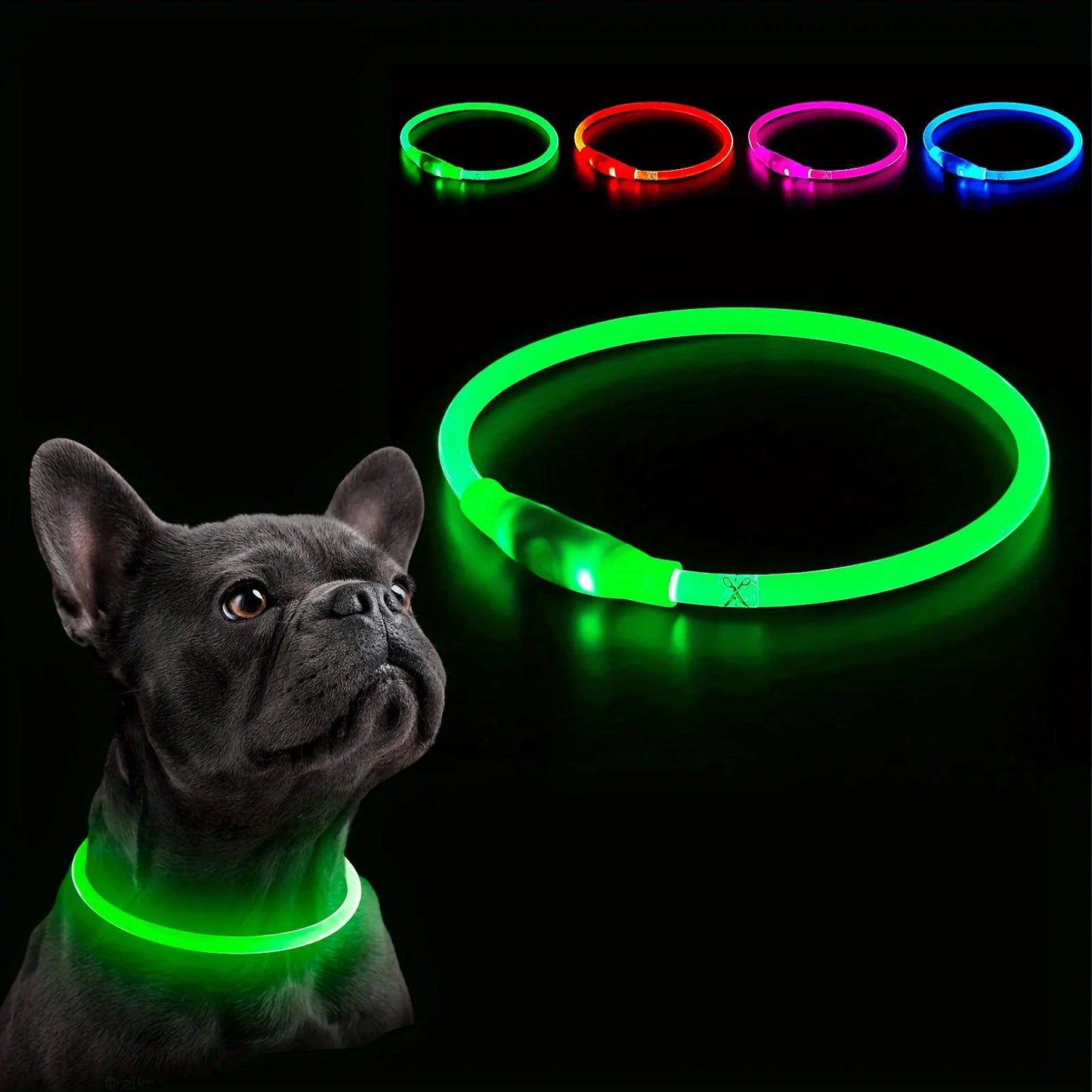 Dog LED Light Collar USB Rechargeable Reflective Anti Lost