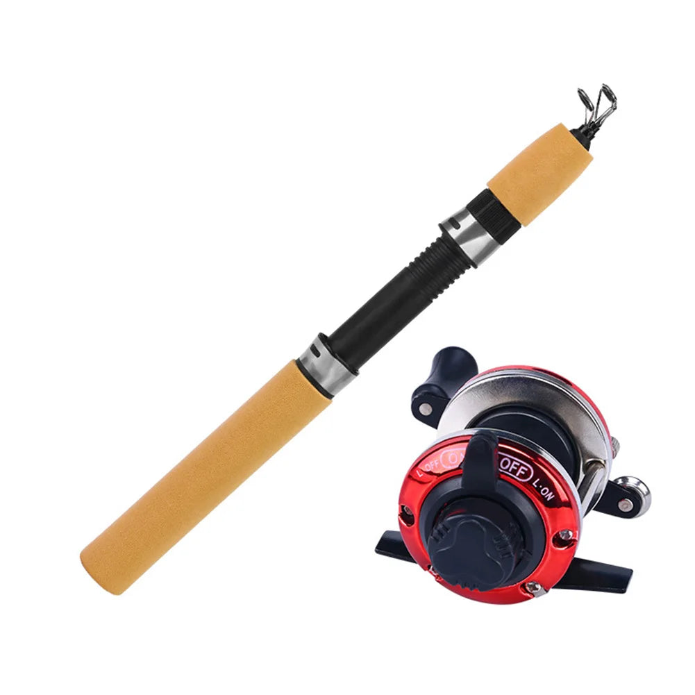 Ice Fishing Rod And Reel Set Carbon Fiber Mini Pole