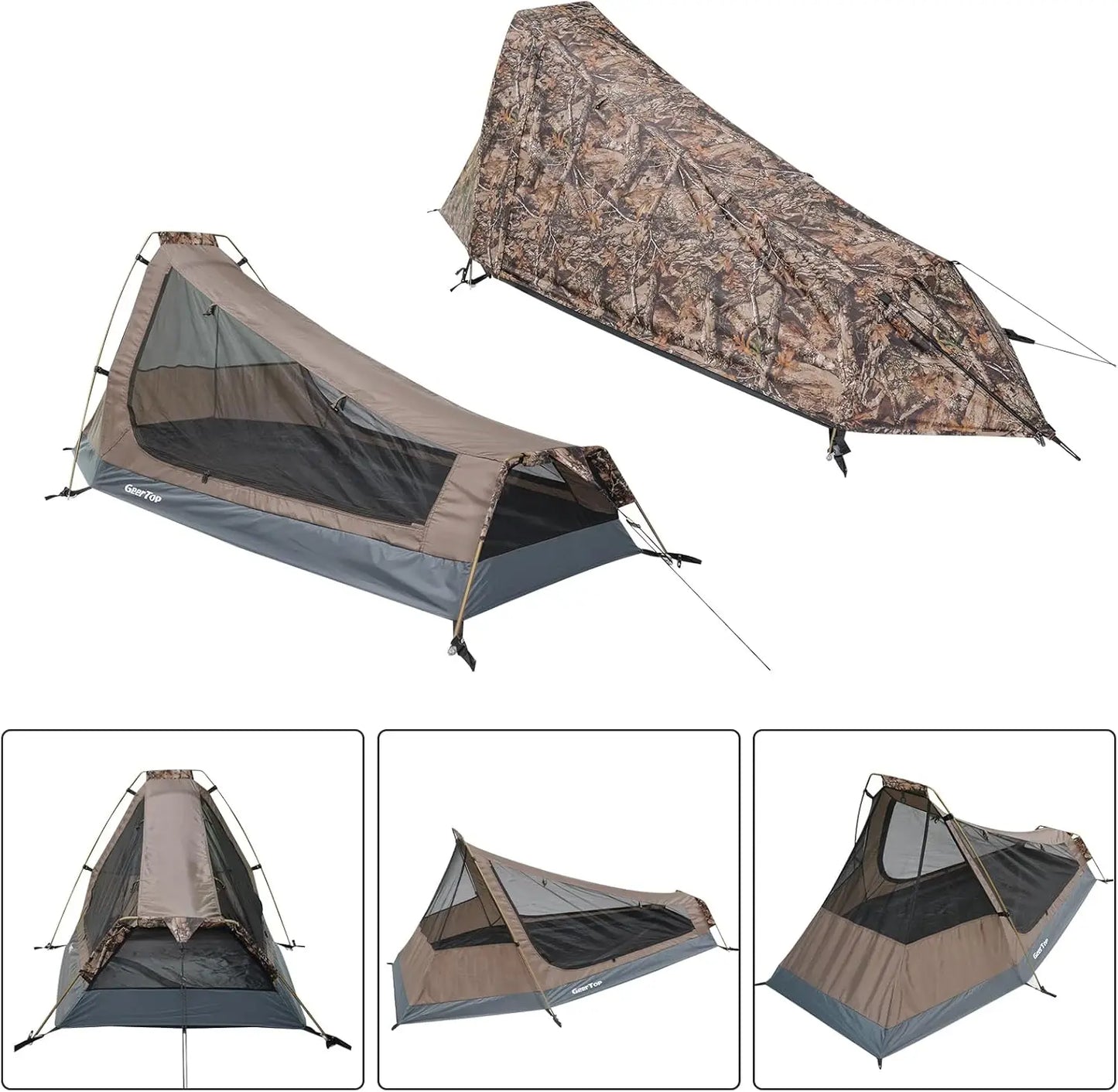 Ultralight Waterproof Single Person Bivy Tent for Camping Hiking Backpacking Outdoor Survival Gear