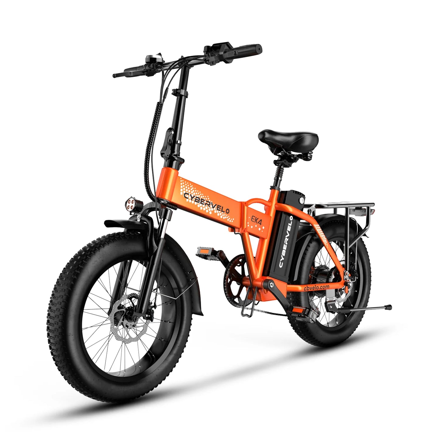 Cybervelo Folding Electric Bike, 48V 960WH Large Removable Battery E-Bike, 30+MPH, 80 Miles Max Range, 20" FatTire for Adult EK4