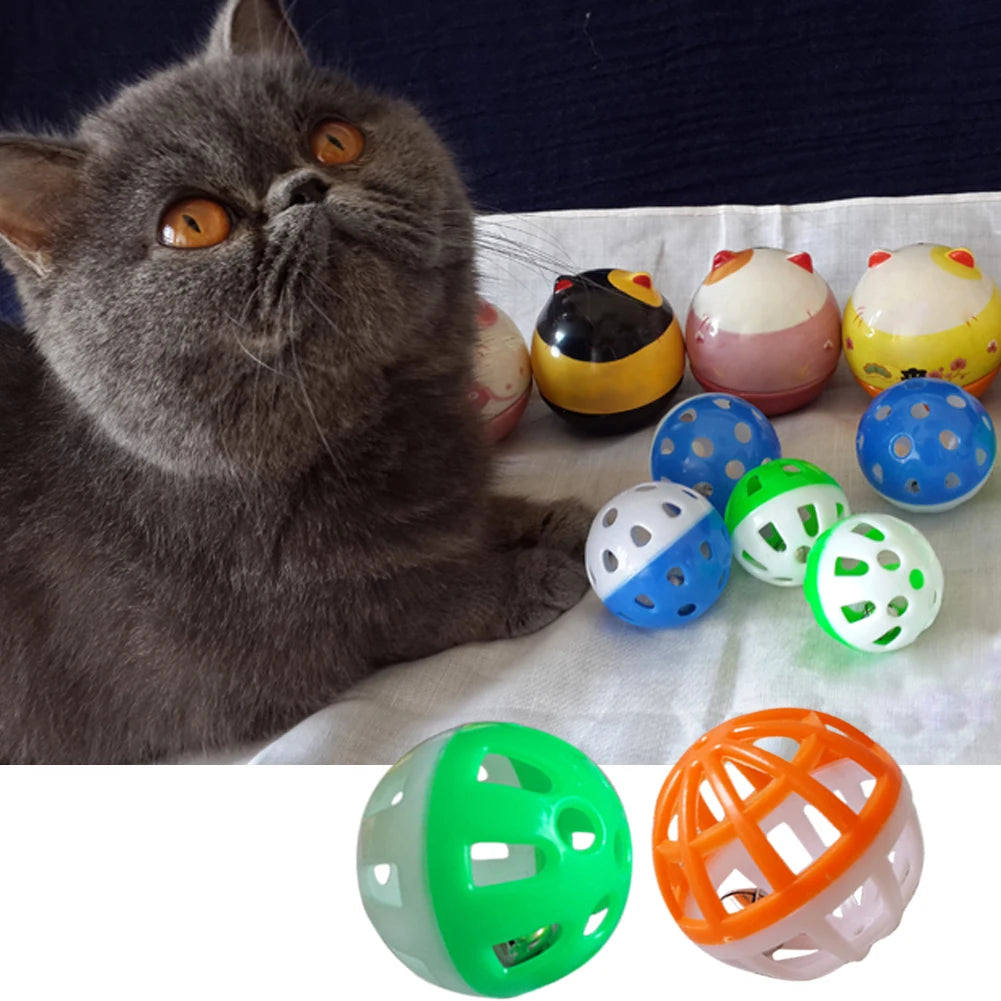 Cat Toy Balls With Bell Kitten Rattle For Indoor Cats