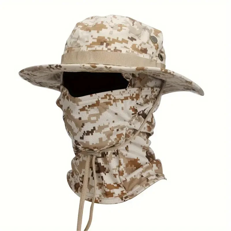 NONECN Camouflage Boonie Cap Balaclava Hat for Outdoor Hunting