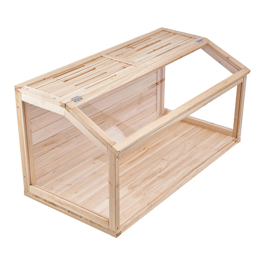 SucceBuy Wooden Hamster Cage 270 Degree Viewing Open Top Ventilated