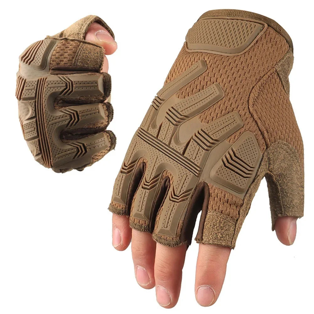 Men's Fingerless Tactical Gloves Sports Airsoft Combat Paintball Shooting Hunting Driving Work Non-slip Anti-sweat Half Finger