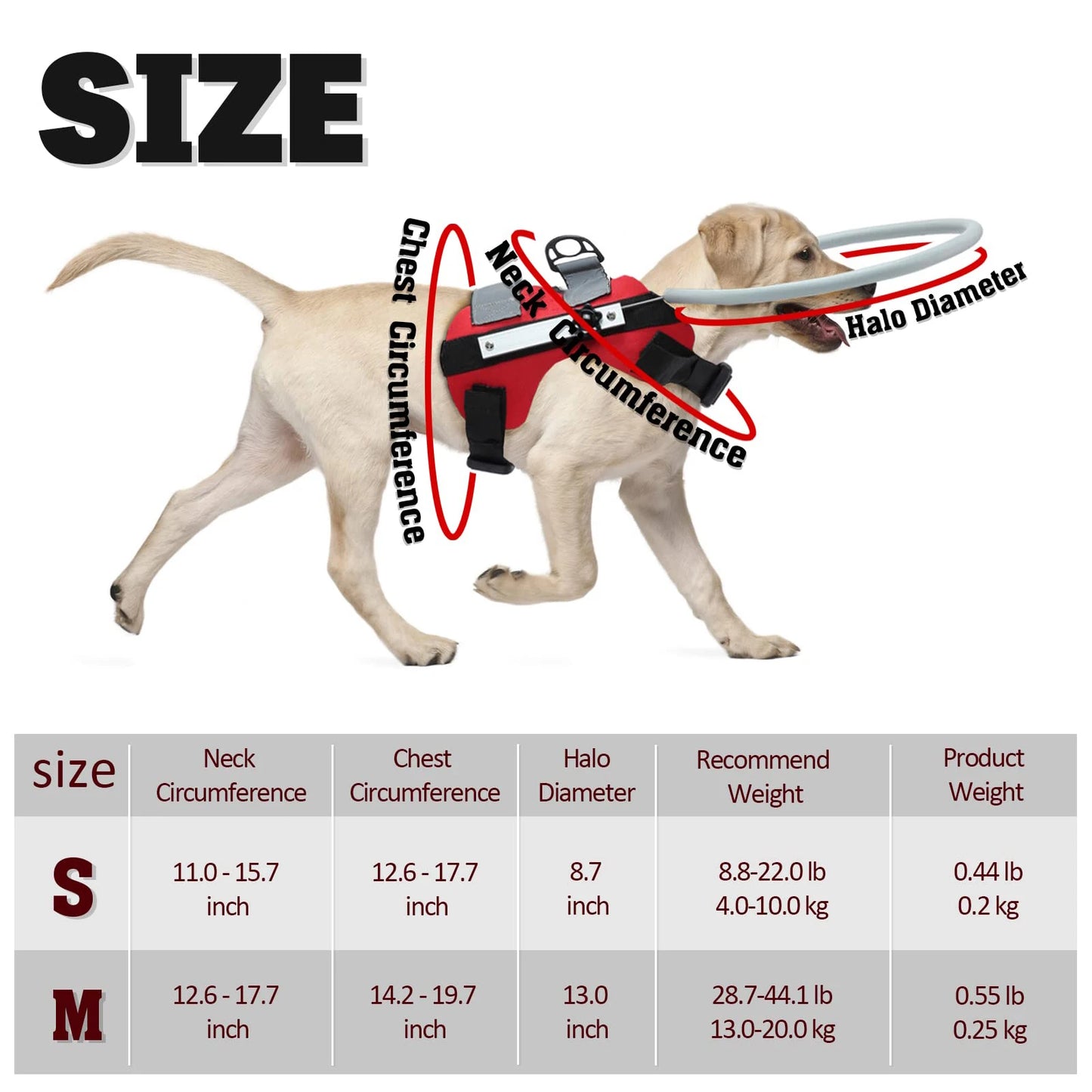 Blind Dog Halo Harness Anti Collision Halo Ring For Visually Impaired Pets