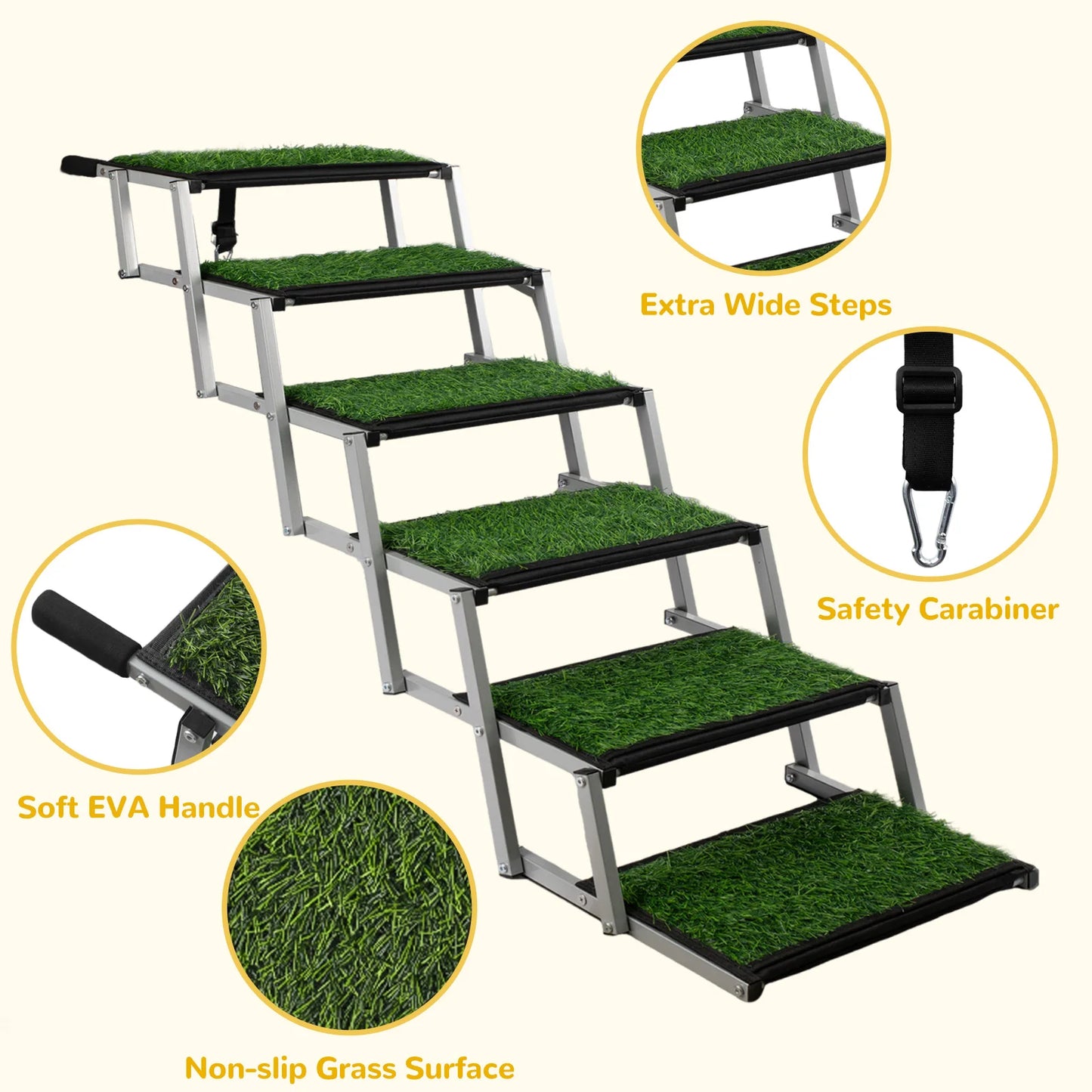 NONE Extra Wide Dog Stairs Foldable Ramp For Large Dogs