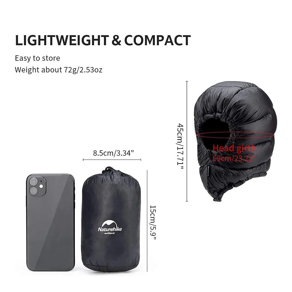 Naturehike Cold Winter Warm Kepping Goose Down Hat Outdoor Windproof Drawstring Sports Hats Skiing Climbing Hiking Hat