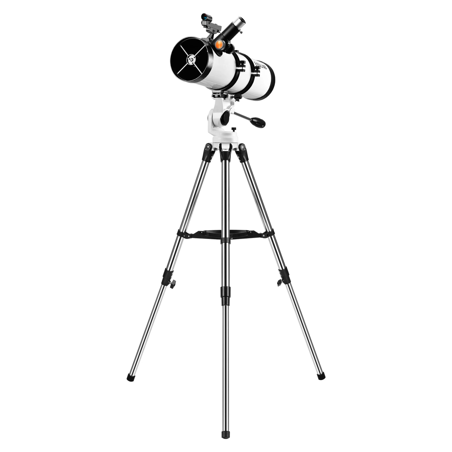 130mm Reflector Telescope with Upgrade Stainless Steel Tripod Mobile Holder Stargazing APP Max 130X for Moon Watching
