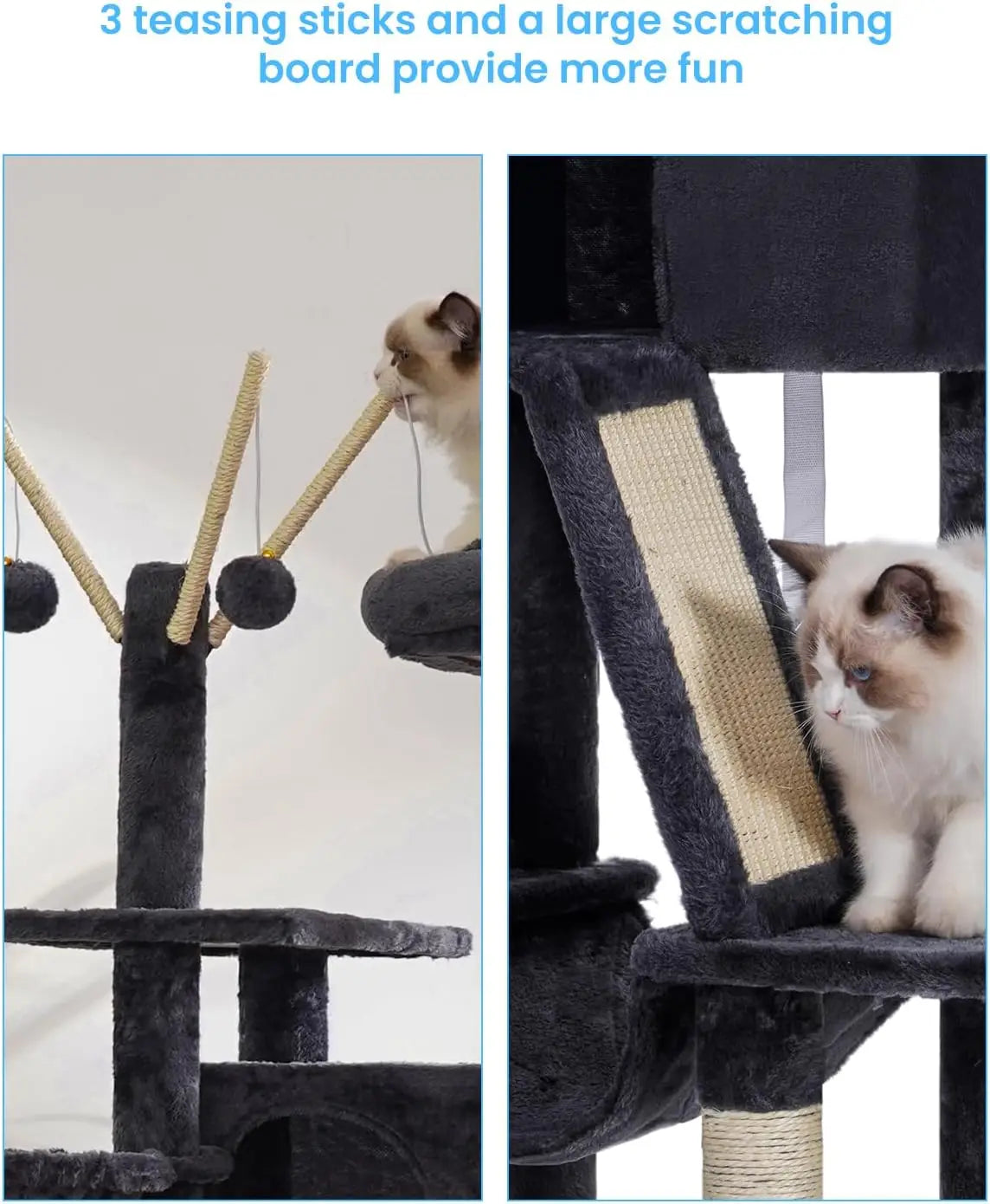 Cat Tower With Padded Bed Condo Hammocks Scratching Posts