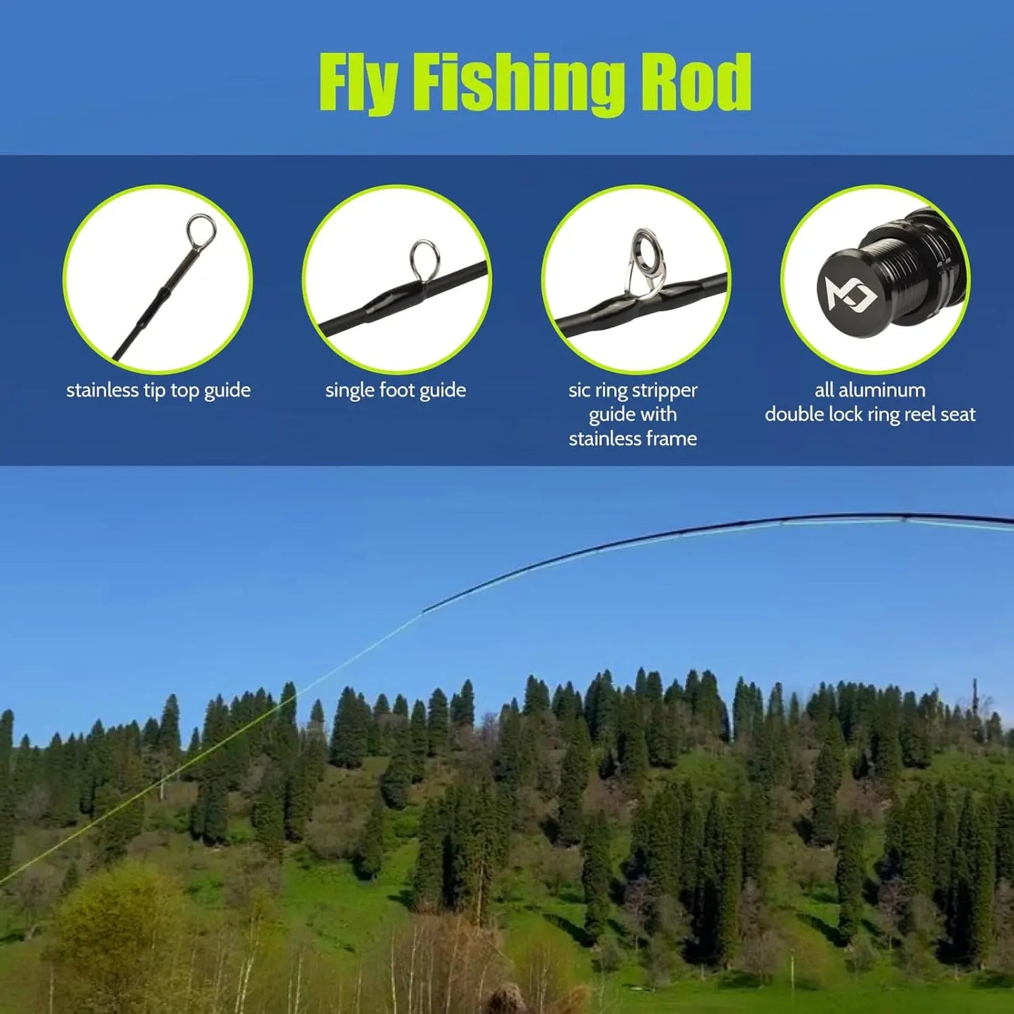 Complete Fly Fishing Starter Kit With Graphite Rod Aluminum Reel And Accessories For Beginners