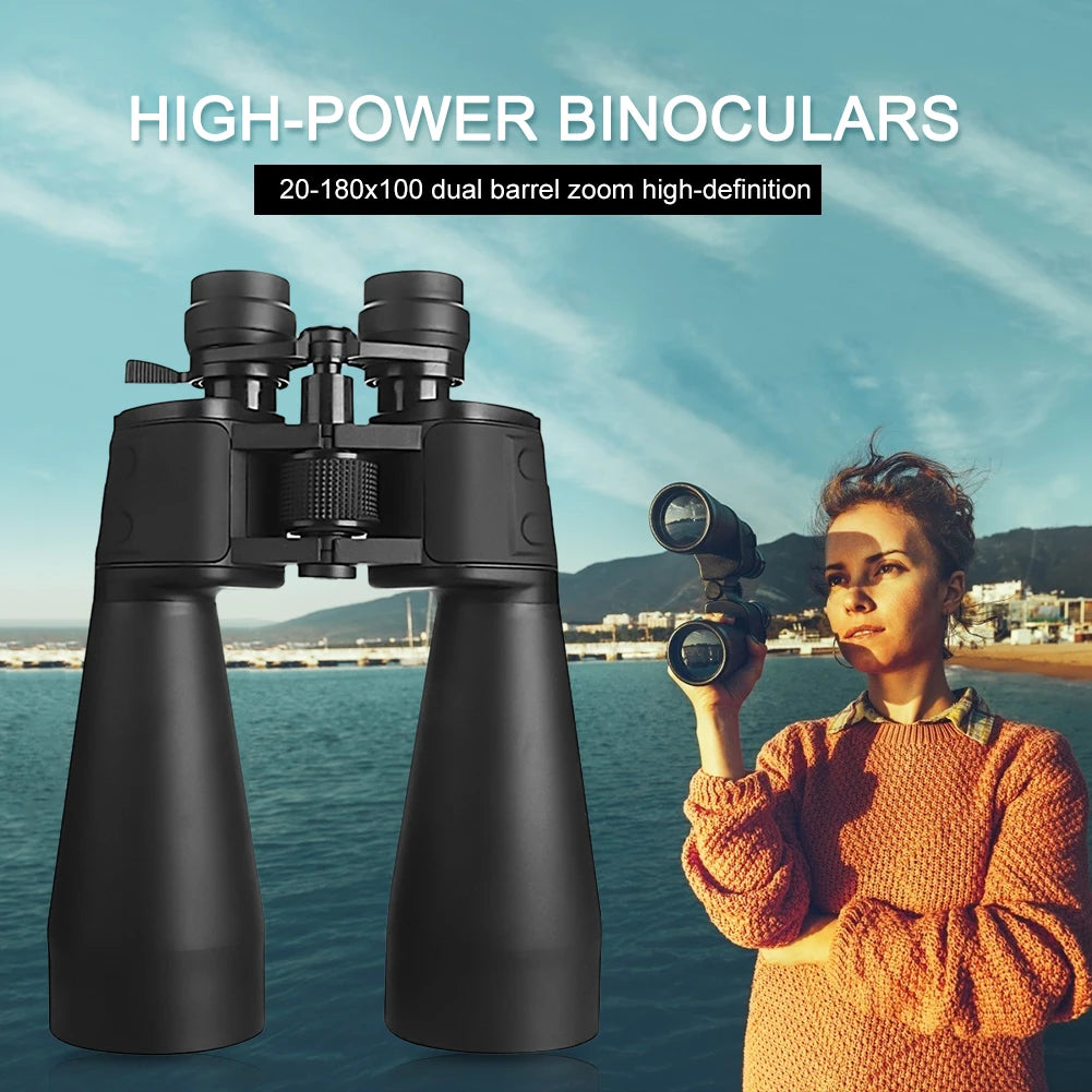 Professional Night Vision Scope 20-180x100 Zoom Powerful HD Binoculars IPX4 Waterproof Long-distance for Astronomy Bird Watching