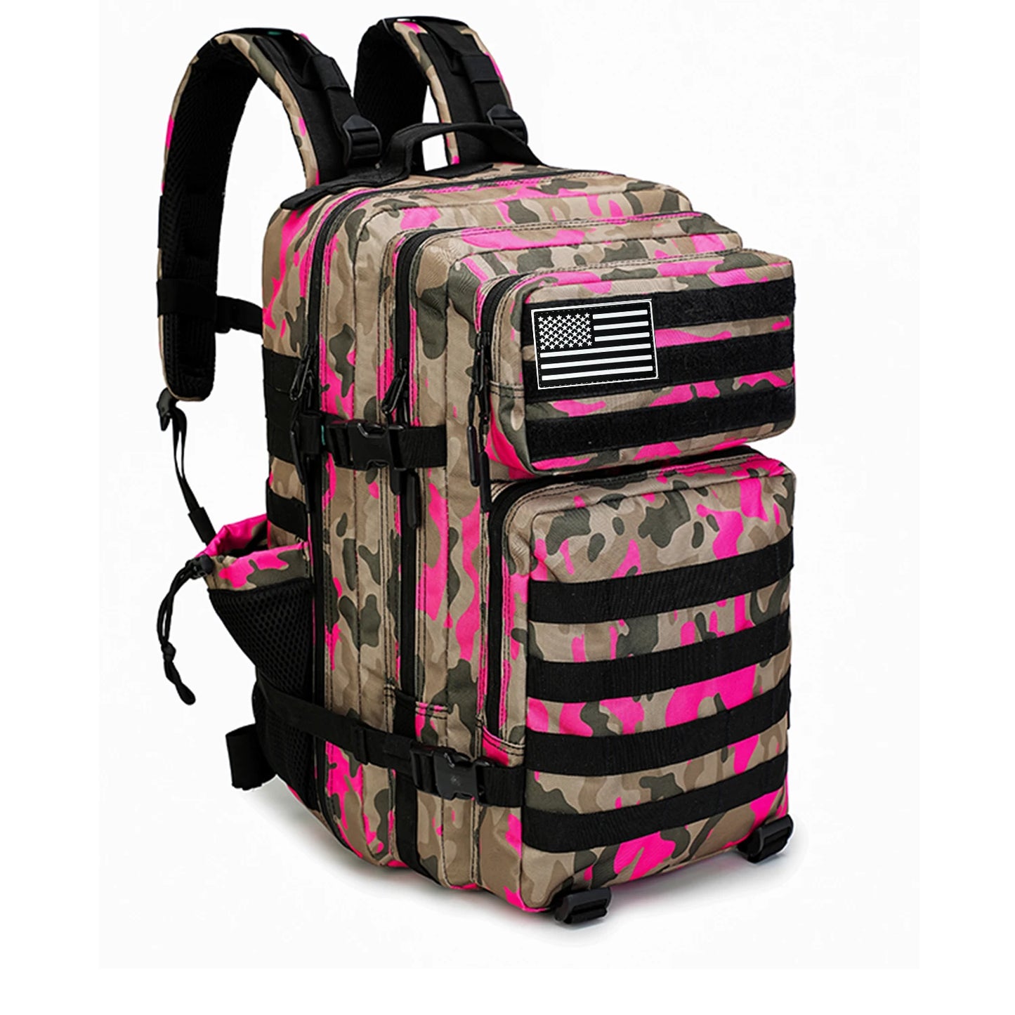 Tactical Assault Backpack For Outdoor Travel And Hunting Rucksack Nylon Construction Water Resistant