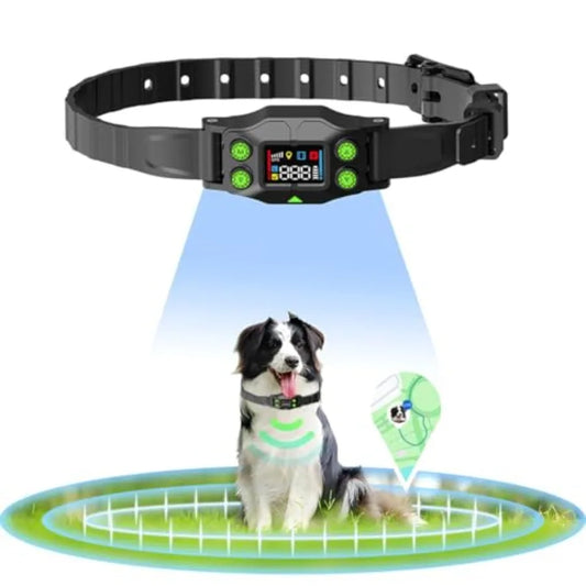 GPS Wireless Dog Fence Collar 3 Training Modes IPX7 Waterproof