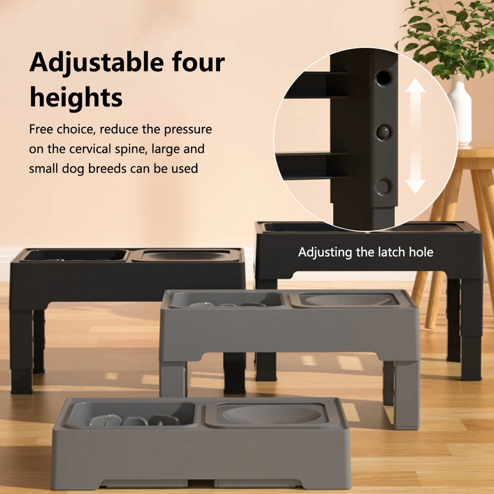 Twister Slow Feeder Raised Dog Bowl Stand Stainless Steel Bowls