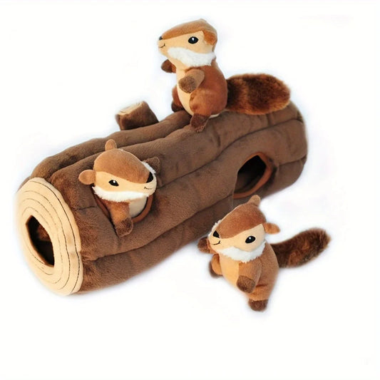 Interactive Plush Squirrel Dog Toy for Small to Medium Dogs