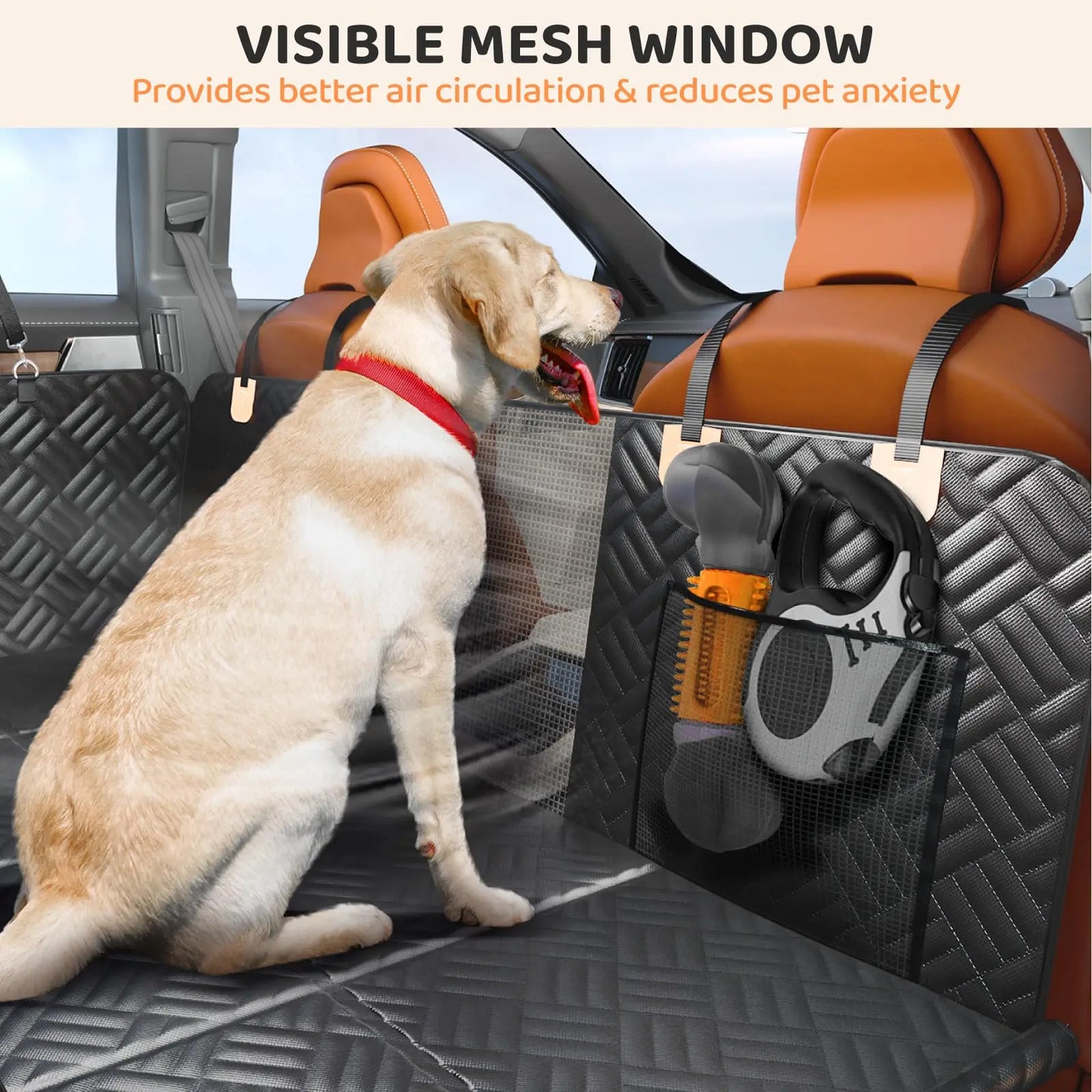 Rear Seat Dog Hammock With Hard Bottom Extender For Cars