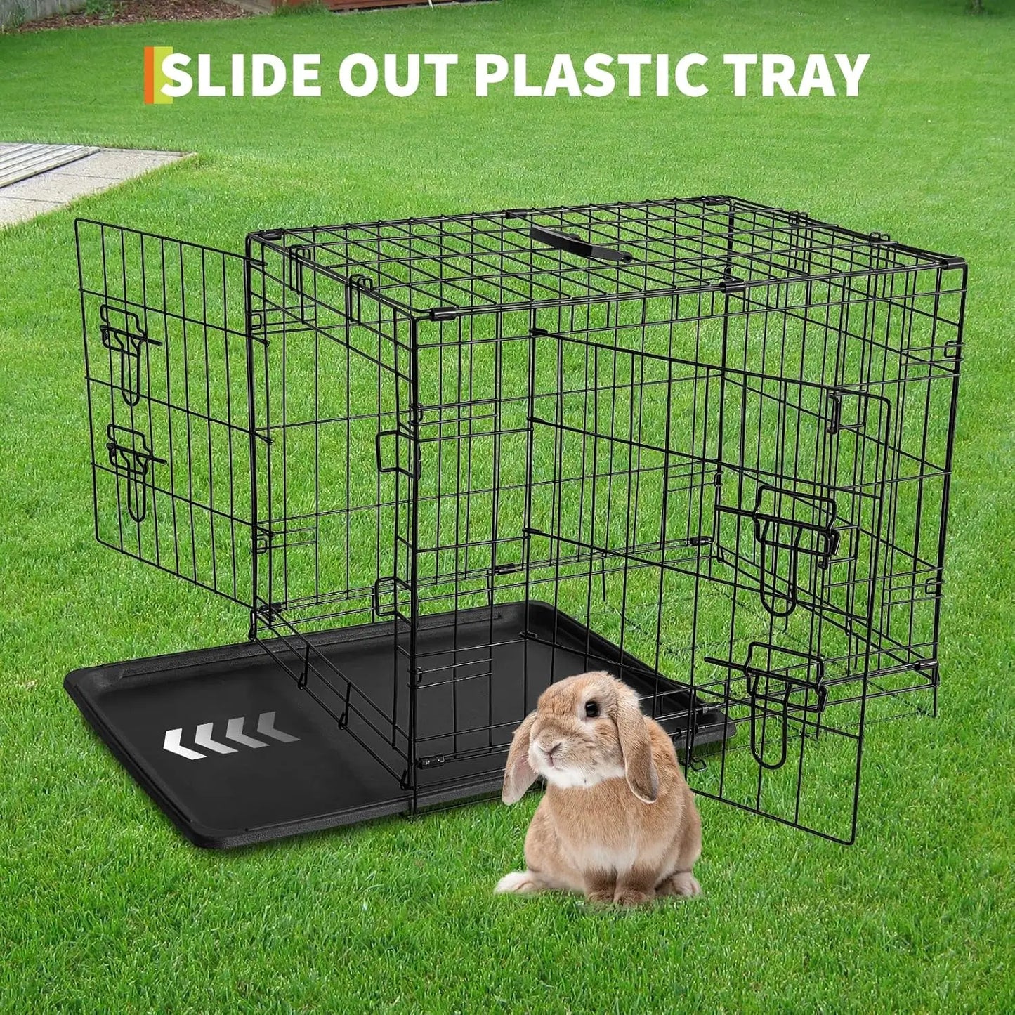 Foldable Metal Grid Hamster Cage Removable Tray For Small Pets