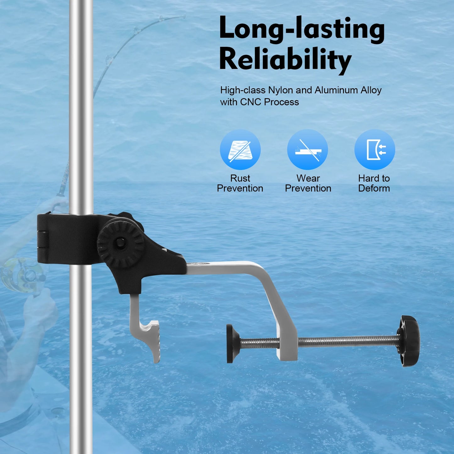 Portable Transducer Pole Mount Universal 360 Degree Rotating Fish Finder